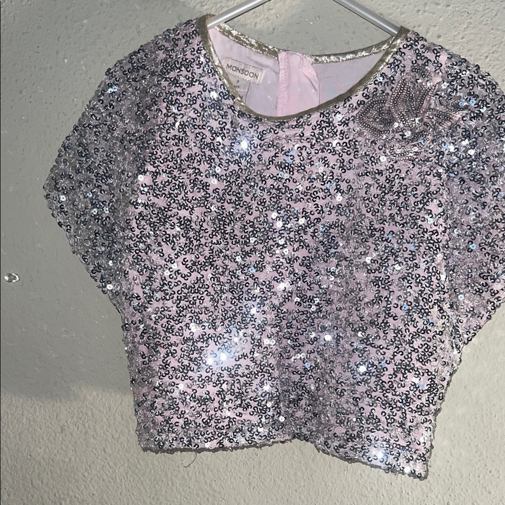 Monsoon Glittering Pink Sequin Blouse